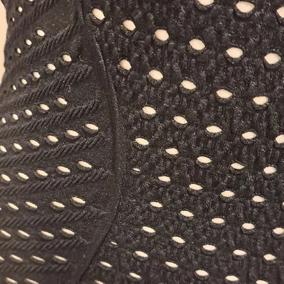 Poof Black Laser Cut Bodycon Dress With Shear Bodice - Picture 7 of 9